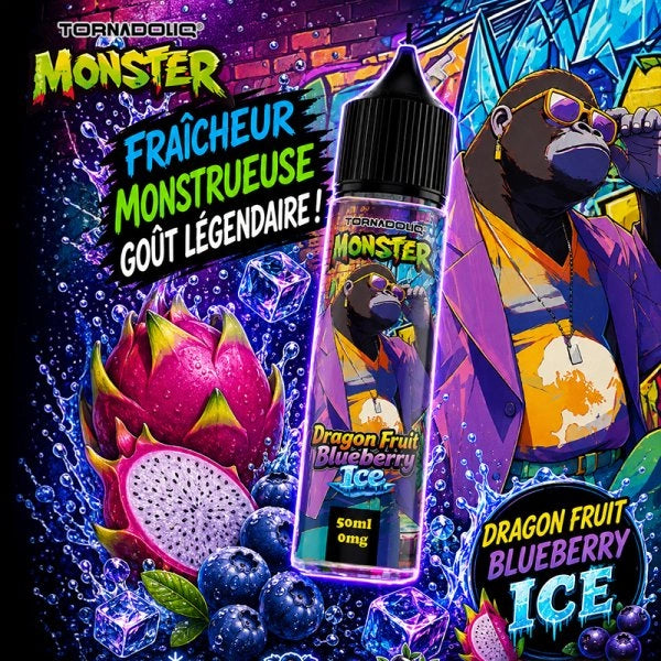DRAGON FRUIT BLUEBERRY ICE 0MG 50ML - MONSTER BY TORNADOLIQ